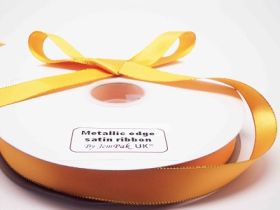 5M x 22mm Gold metallic edge satin ribbon - Yellow Gold