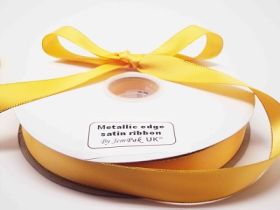 5M x 22mm Gold metallic edge satin ribbon - Gold