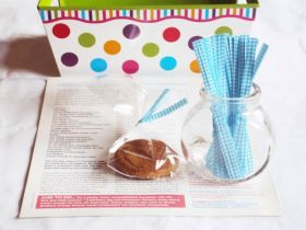 4" Gingham checker design metallic twist ties  - Blue (Pack of 50)