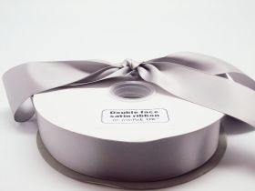 5M x 38mm Double face satin ribbon - Silver