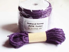 JEMPAK UK 10M x 2mm thick PURPLE natural Hemp Jute Twine rope 