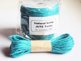 JEMPAK UK 10M x 2mm thick TURQOUISE BLUE natural Hemp Jute Twine rope 