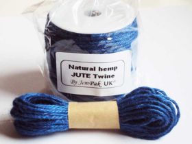 JEMPAK UK 10M x 2mm thick ROYAL BLUE natural Hemp Jute Twine rope 