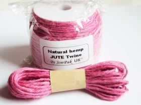 JEMPAK UK 10M x 2mm thick PINK natural Hemp Jute Twine rope