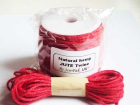 JEMPAK UK 10M x 2mm thick RED natural Hemp Jute Twine rope - RED