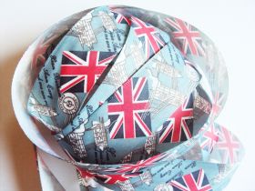 5M x 25mm Vintage style British flag/Union Jack Fabric/Satin ribbon - Blue