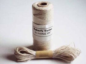 JEMPAK UK 10M x 2mm thick 100% cotton bakers twine - natural cotton with silver shimmer