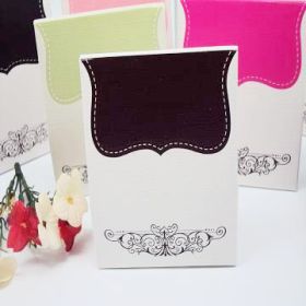 Pack of 10 Black tapestry favour box 