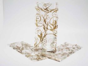 Pack of 10 JEWEL SWIRL GOLD cellophane bags (10cm x 5cm x 23cm)