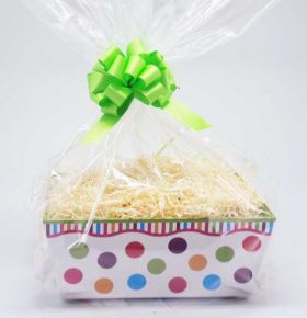 Gumball design beveled gift box/hamper making kit 