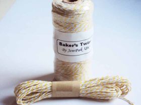 JEMPAK UK 10M x 2mm thick 100% cotton bakers twine  - Yellow