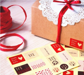 JEMPAK UK® 60 pieces of "Just for you" square rectangle kraft sticky lablels (2cm x 3cm)