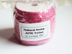 91.4M x 2mm thick PINK natural Hemp Jute Twine rope for gift packaging, Scrapbooking & Wedding Decorations