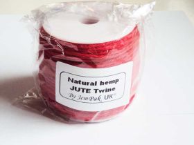 91.4M x 2mm thick RED natural Hemp Jute Twine rope - RED
