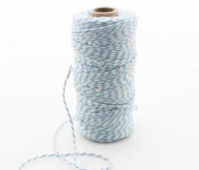 JEMPAK UK® 91.4M x 2mm thick 100% cotton bakers twine  - Light Blue