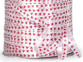 228M x 5mm Red Hearts Valentine's Curling Ribbon