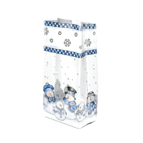Pack of 10 Snowman cellophane bags (13cm x 8cm x 28cm)
