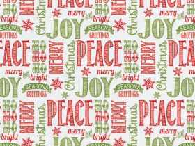 JEMPAK UK Pack of 6 Chalkboard Xmas Wishes printed Tissue Paper (51cm x 76cm)