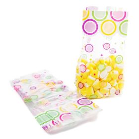 Pack of 10 Mod dot bright cellophane bags (13cm x 8cm x 28cm)