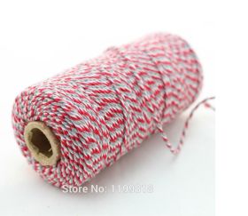 JEMPAK UK® 91.4M x 2mm thick 100% cotton bakers twine  - red & Grey