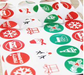 JEMPAK UK® 60 pieces Assorted Christmas Theme round sticky labels 