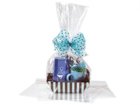 JEMPAK UK 22" X 8" X 25" Bottom gusseted Cellophane basket bags (Pack of 2)