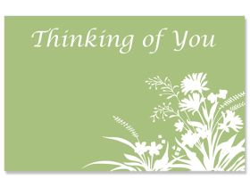 Pack of 10 "Thinking of You" Flowers mini enclosure gift cards (9cm x 6cm) 