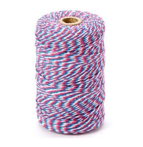 JEMPAK UK® 91.4M x 2mm thick 100% cotton bakers twine  - Union Flag colour