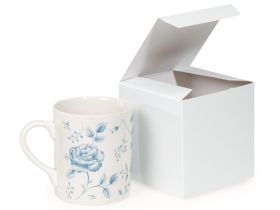 Pack of 10 white matte Gift/favour boxes with hinged lid (10cm x 10cm x 10cm)
