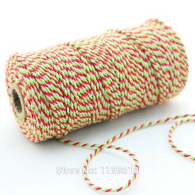 JEMPAK UK® 91.4M x 2mm thick 100% cotton bakers twine  - Xmas colour